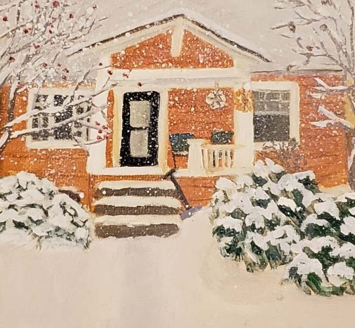 Cozy Orange Home in Snow