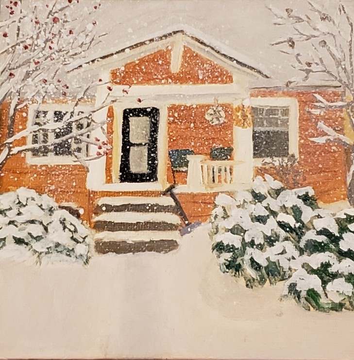 Cozy Orange Home in Snow Cozy Orange Home in Snow