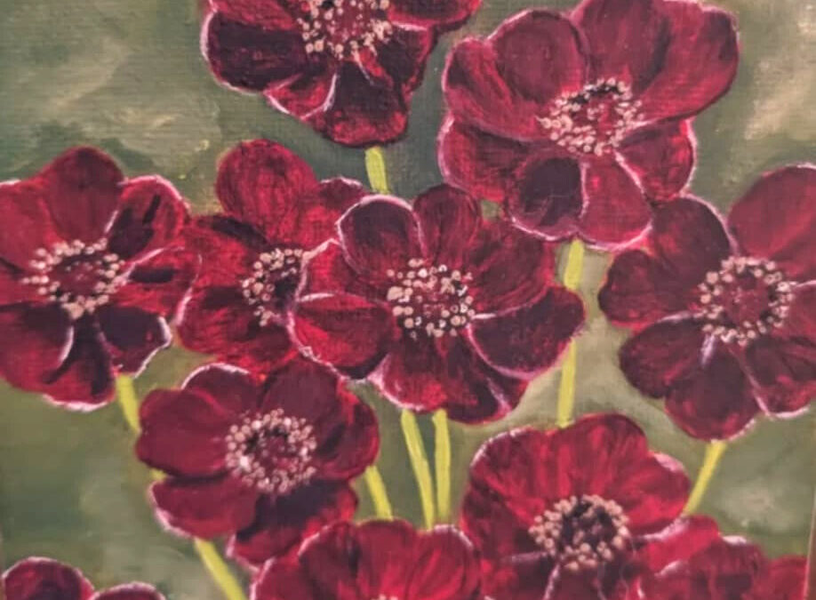 Chocolate Cosmos Oil painting