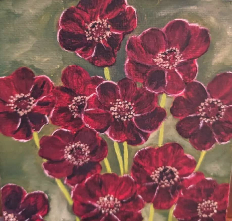 Chocolate Cosmos Oil painting