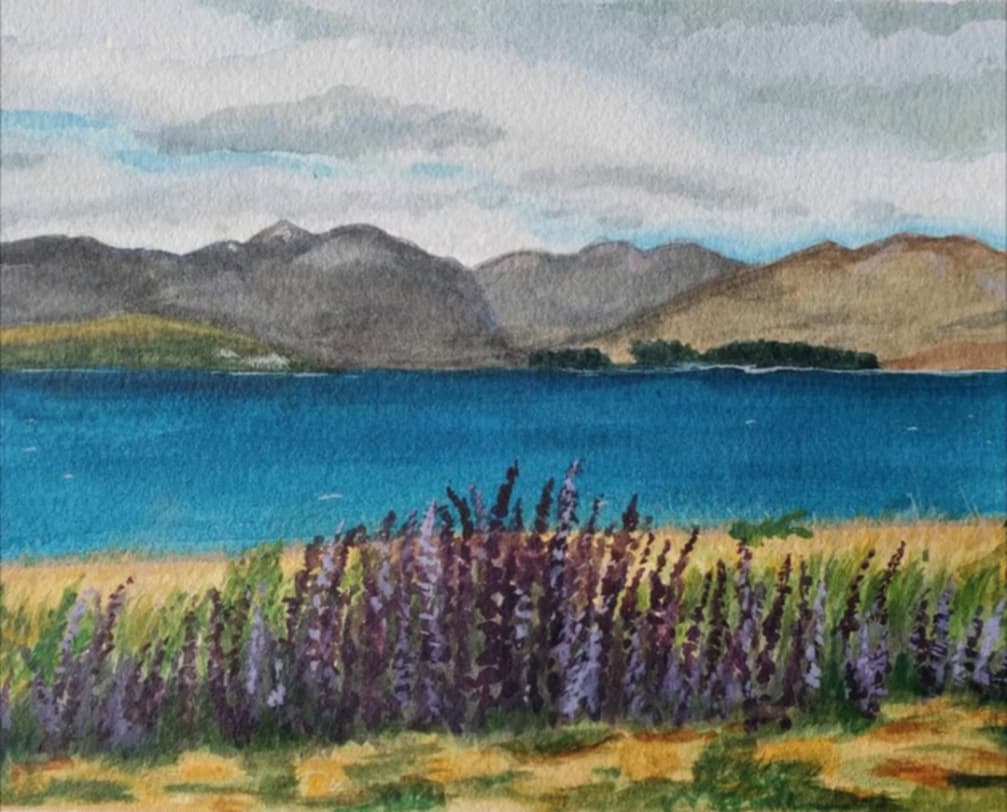 Lake Tekapo Watercolor