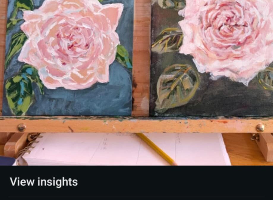 Pink Rose Acrylic Painting