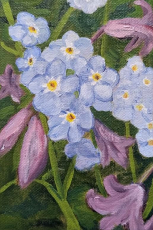 Purple Flowers Oil Painting