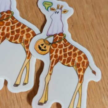 Giraffe Ghost Sticker